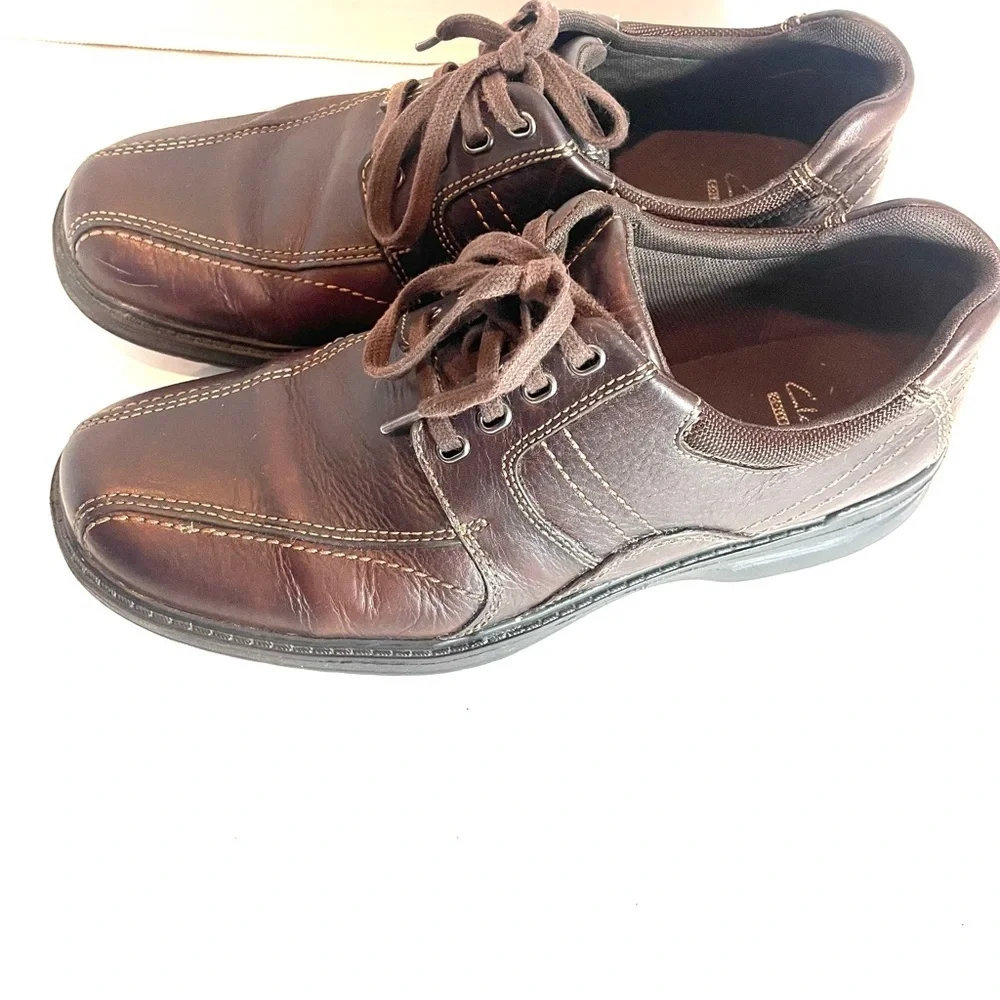 Clarks Sherwin Limit Brown Leather Oxford Timeless Casual Comfort Size 11 Medium